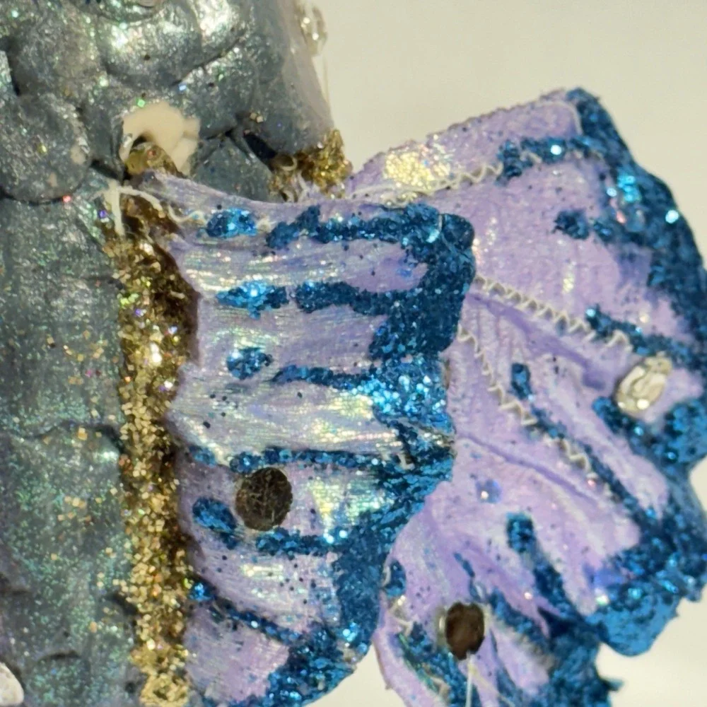 Large Vintage Multicolor‎ Glitter Fish Christmas Ornament - Picture 8 of 9